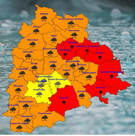 తెలంగాణ భారీ వర్ష హెచ్చరిక